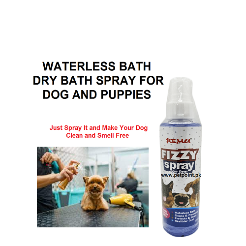 Remu fizzy spray waterless bath dry bath for dog and puppy pet point pk