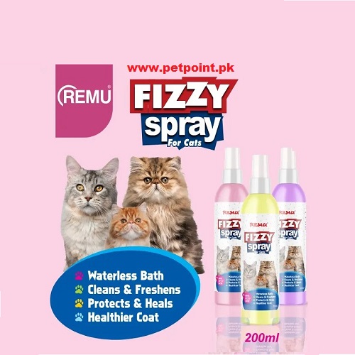 remu fizzy spray waterless bath for cat www.petpoint.pk