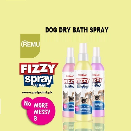 remu waterless bath fizzy spray for dog www.petpoint.pk