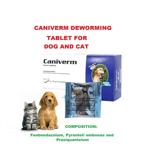 Caniverm Deworming Tablet for cat and dog www.petpoint.pk