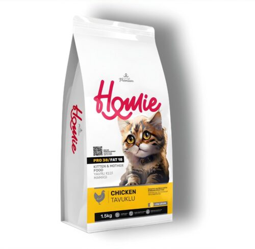 Homie-Super-Premium-Low-Grain-Kitten-And-Mother-Cat Food Chicken www.petpoint.pk